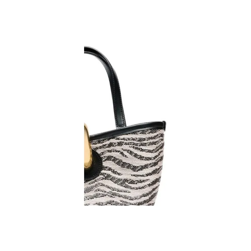 Jacquemus Cow Leather Handbag Mini Women's Black White-4