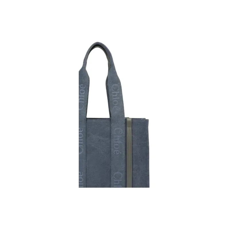 Chloe Canvas Bag, Tote Bag, Shopping Bag, Handbag Regular Women's Blue-3