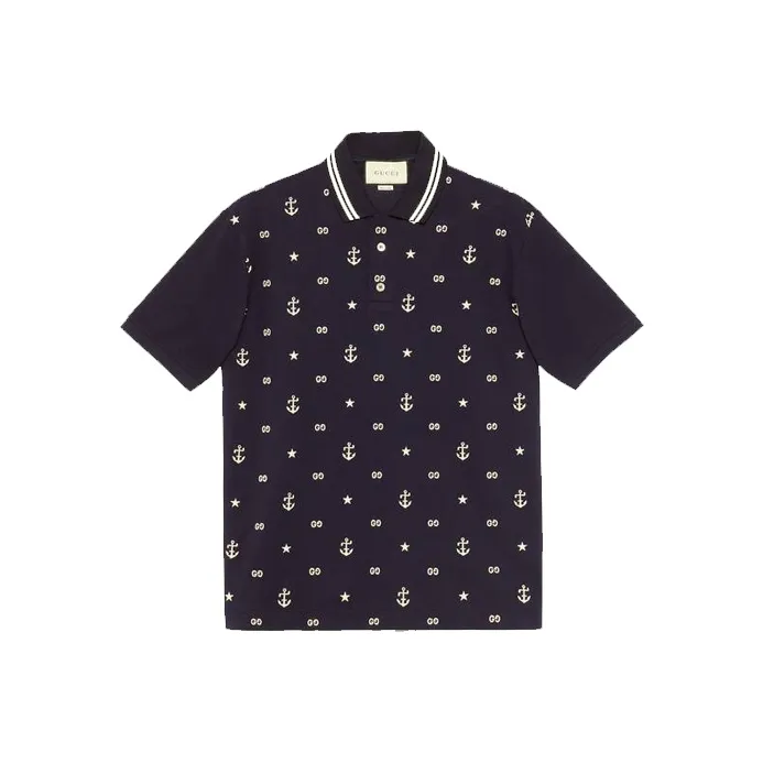GUCCI Symbols Embroidered Polo Shirt-0
