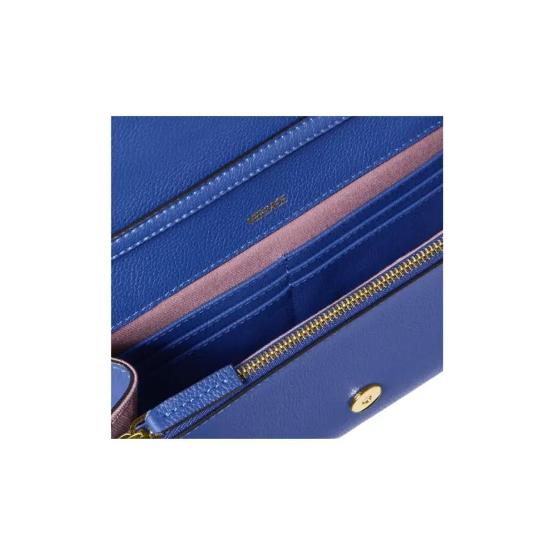 FANSIZHE La Medusa Cow Leather Shoulder Bag, Crossbody Bag, Wallet Women's Dark Blue-3