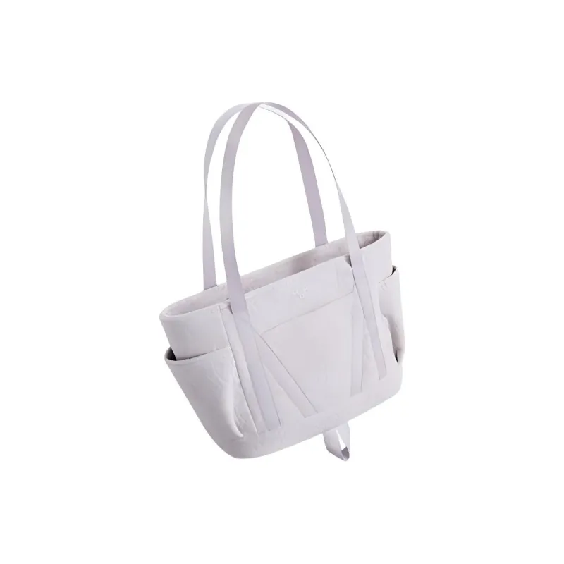 MAH Cotton And Polyester Blend Tote Bag Shopping Bag Shoulder Bags Unisex Light Purple Gray-2