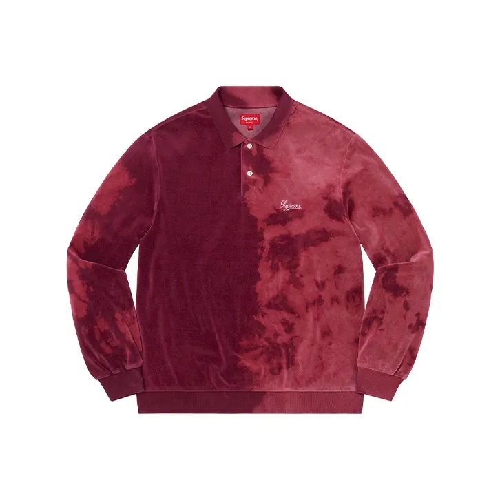 Supreme Bleached Velour L/S Polo-3