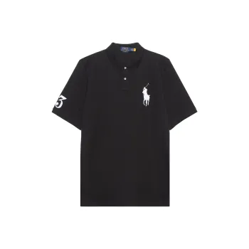 Polo Ralph Lauren SS22 Men Printed Solid Short Sleeve Polo Shirt Black