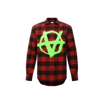 Vetements Plaid-Printed Flannel Long-Sleeved Shirt