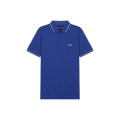 HUGO BOSS Short Sleeved Polo Shirt Men's Blue