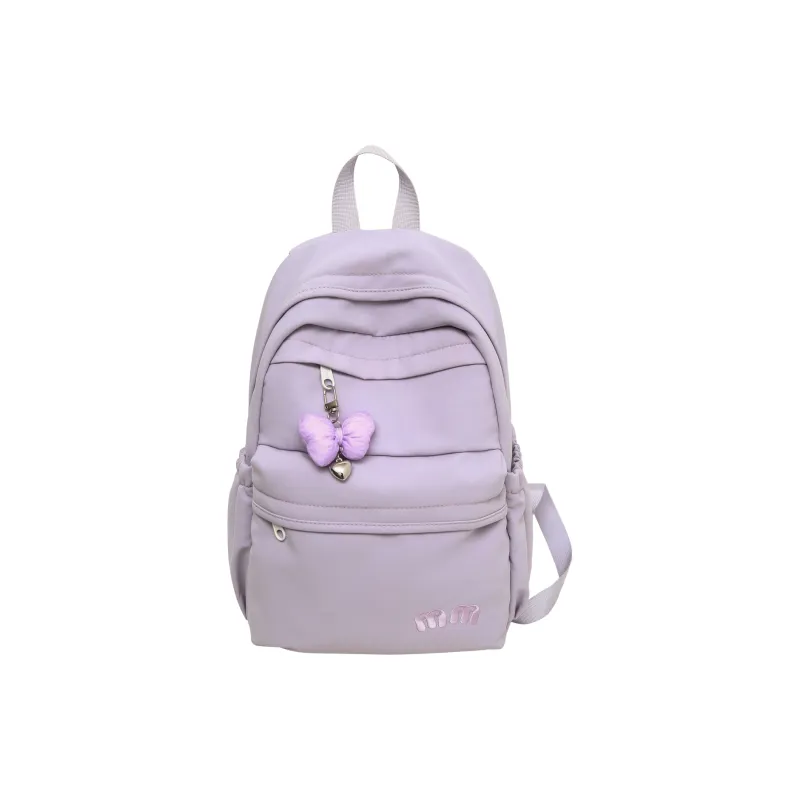 Single Warehouse Nylon Backpack Women's White/Black/Light Purple/Yellow/Blue/Pink-17