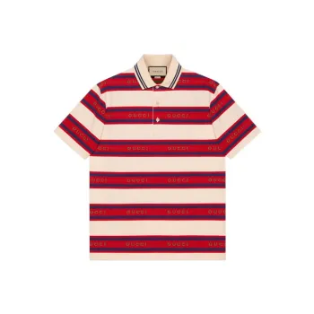 GUCCI Polo Shirt Men's Red White Stripes