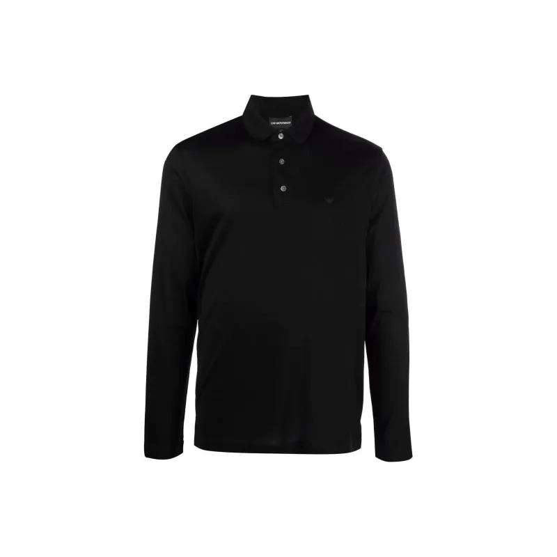 EMPORIO ARMANI Logo Printed Long Sleeved Polo Shirt-0