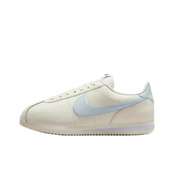 Nike Cortez Anti Slip Wear Resistant Low Top Running Shoes Women's White Blue
