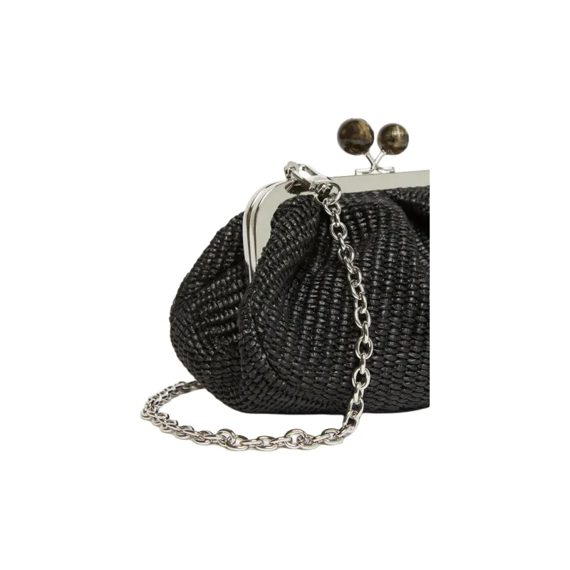 WEEKEND MaxMara Cotton Clutch Small Size Women's Black-4