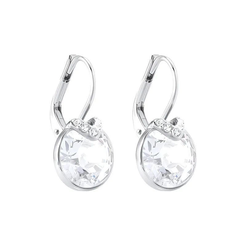 Swarovski Rhodium Plated Earrings Women's White-2