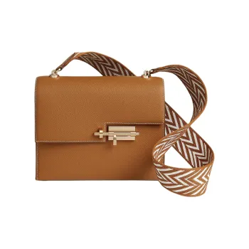 HERMES Verrou Epsom Calfskin Shoulder Bag Women's Gold White