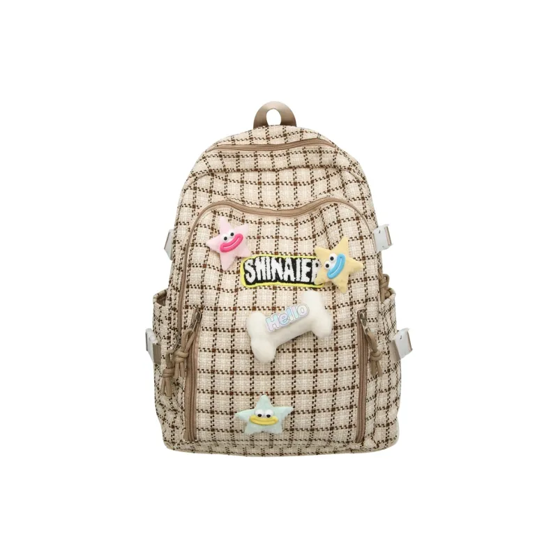 Yalu Nylon Backpack Women's Yellow/Coffee/Pink/Turquoise/Sprout Green-7