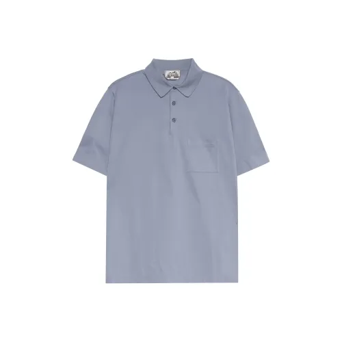 HERMES Polo Shirt Men's Sky Blue