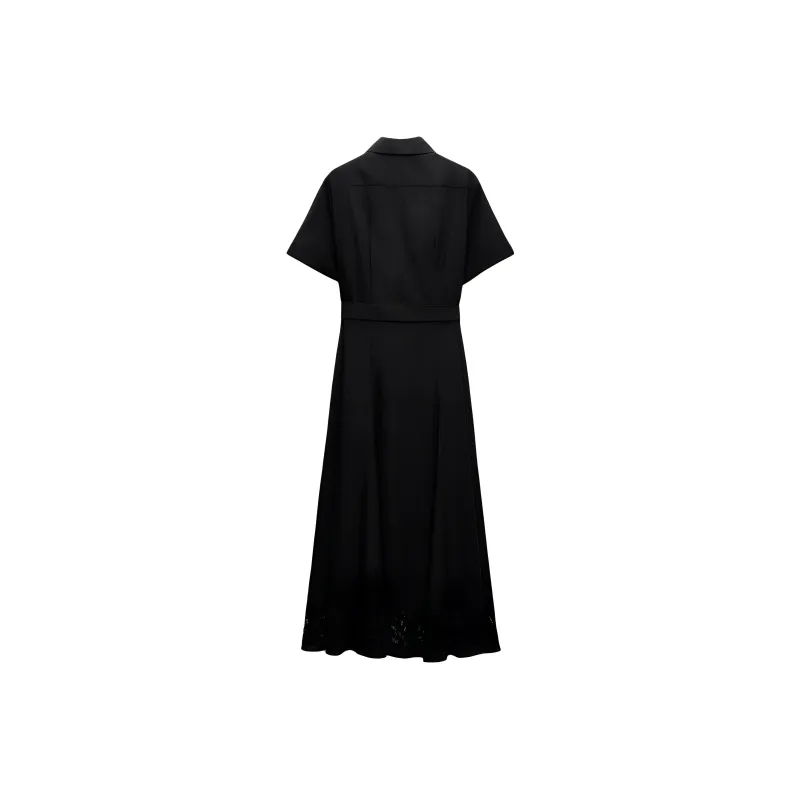 ZARA Short Sleeved Dress Women's Black-1