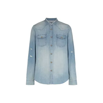 BALMAIN Shirts Men Light Blue