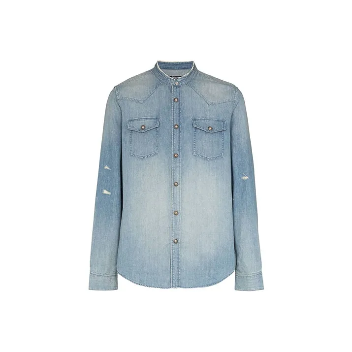 BALMAIN Shirts Men Light Blue-0