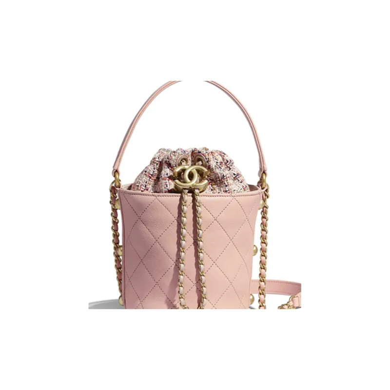 CHANEL Calfskin Bucket Bag, Handbag, Shoulder Bag, Crossbody Bag Trumpets Women's Light Pink Red-2