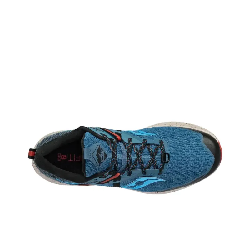 Saucony Ride 15 Anti Slip Wear Resistant Low Top Trail Running Shoes Men's Blue-3
