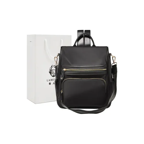 Old Man's Head Fabric Backpack Regular Women's Black