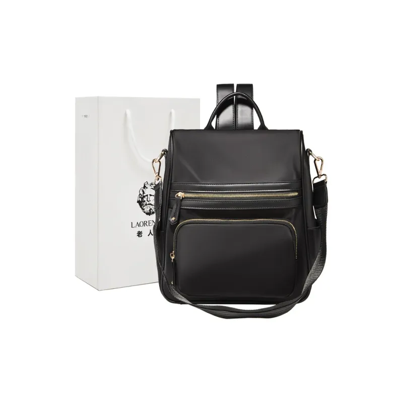 Old Man's Head Fabric Backpack Regular Women's Black-0