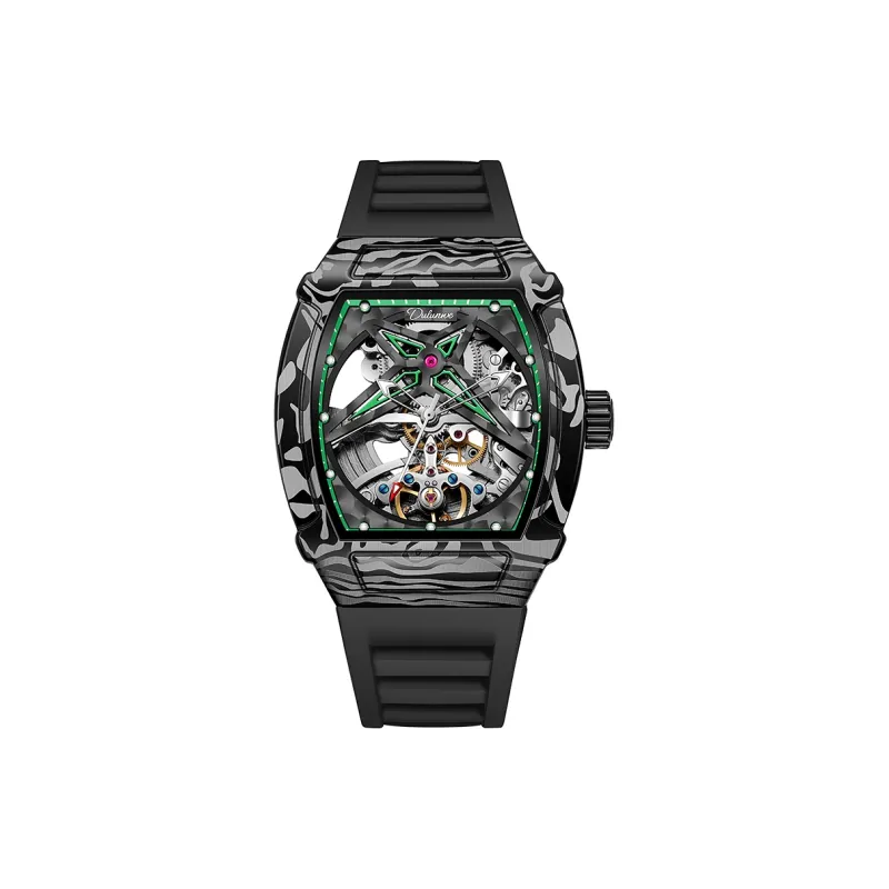 Dulunwe Fissioner Collection Automatic Mechanical Movement TPU Strap Watch Men's Watches Black Dial-8