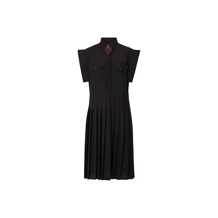 Burberry Mohair Wool Pleated Shirt Dress-0