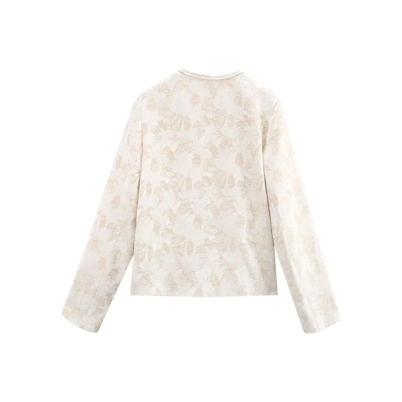 A Paradise For Awakening Cropped Coat Women's Beige Apricot-1