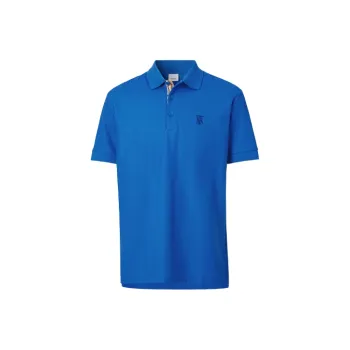 Burberry Polo Shirts Men Warm Royal Blue