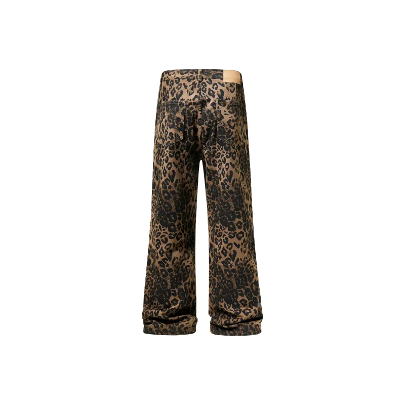 ZWWWZ Jeans Unisex Leopard Print-1