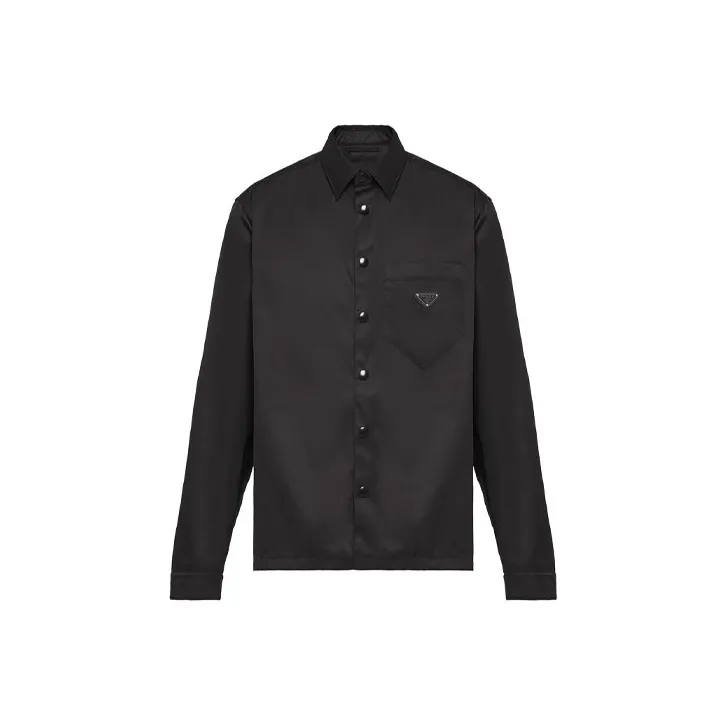 PRADA Snap Logo Detailed Button-Up Shirt-0