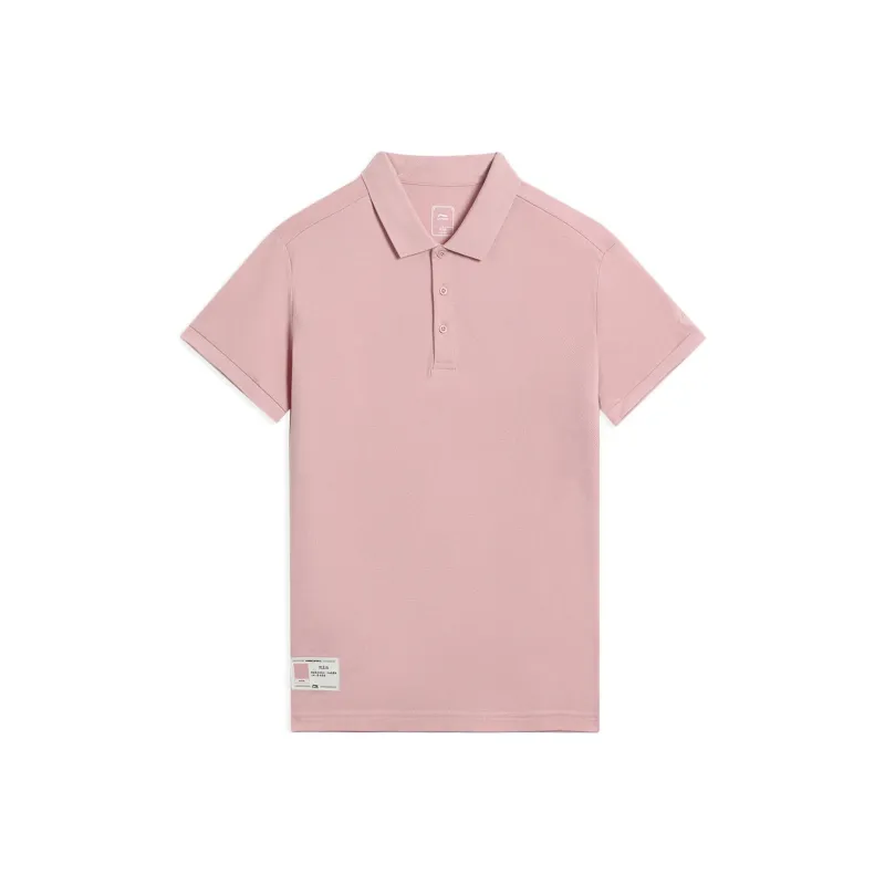 LiNing Sports Life Collection Polo Shirt Men's Light Cameo Brown Purple-0