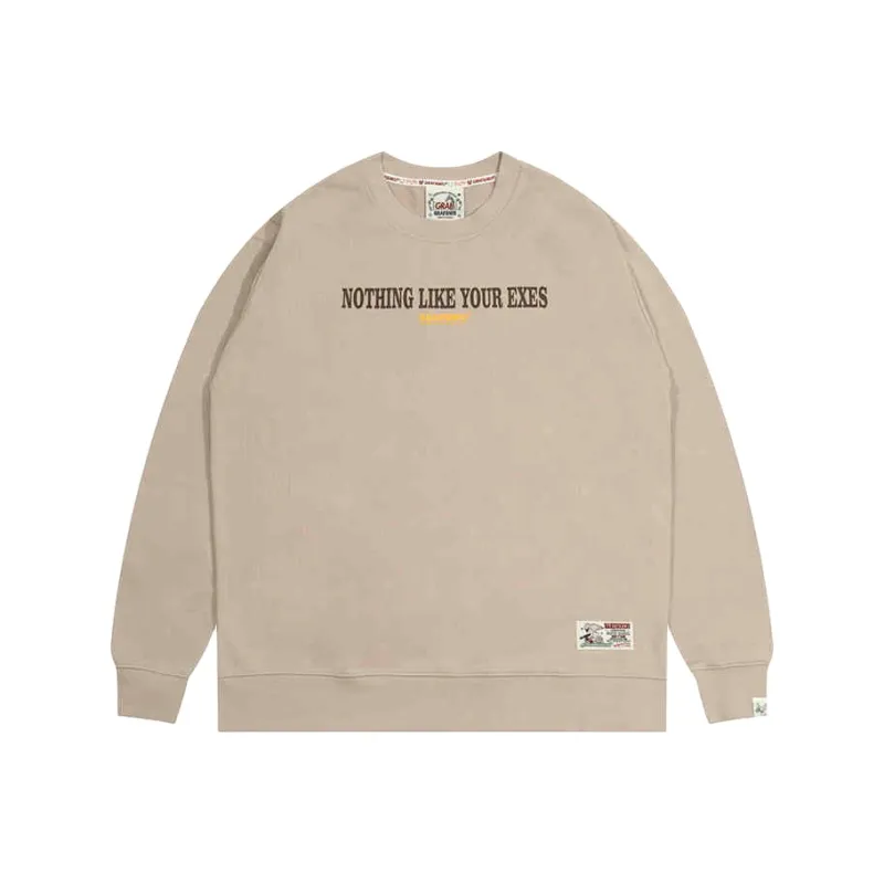 GRAF Sweatshirt Men's Camel Ex-Lover Simple Sketch Crew Neck Sweatshirt-0