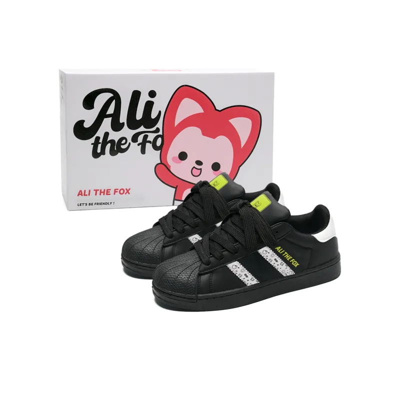 ALI THE FOX Slip Resistant, Abrasion Resistant, Lightweight, Breathable Low Top Skateboard Shoes Unisex-24
