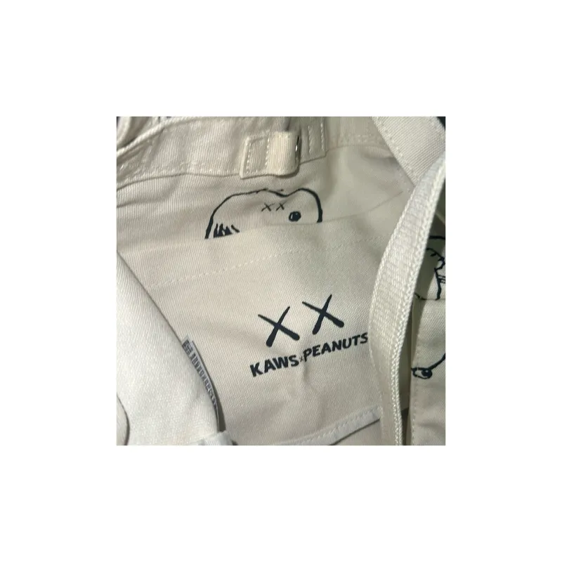 UNIQLO KAWS X PEANUTS Collaboration Cotton Handbag Regular Unisex White & Black-2
