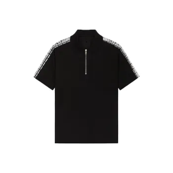 Givenchy 4G Zip Detailed Short Sleeved Polo Shirt