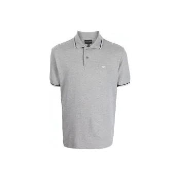 EMPORIO ARMANI Logo embroidered Cotton Polo Shirt