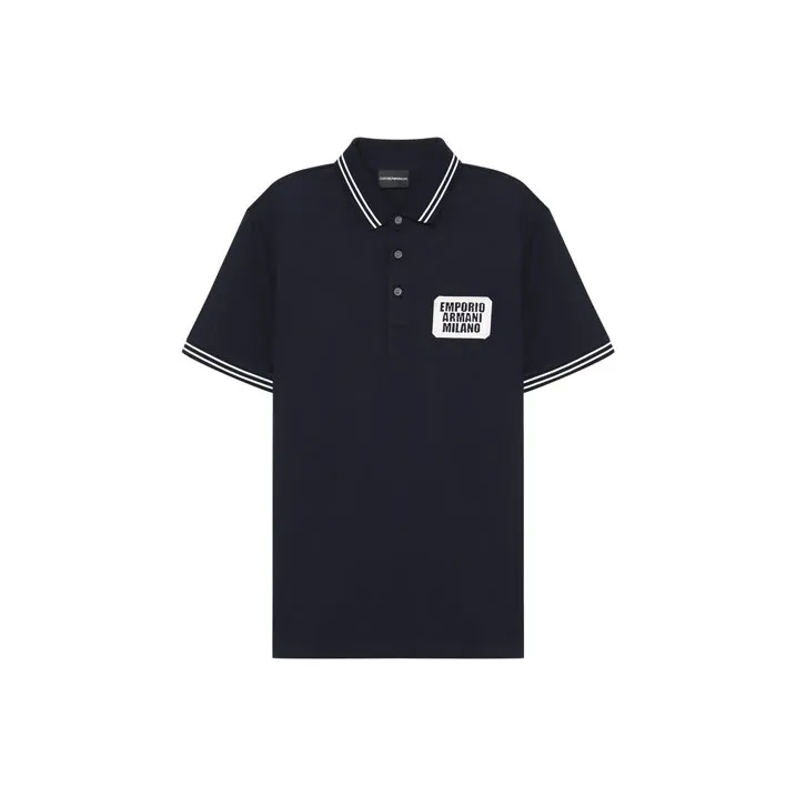 EMPORIO ARMANI Polo Shirts Men Navy Blue-0