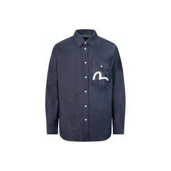 EVISU Shirts Men Denim Blue