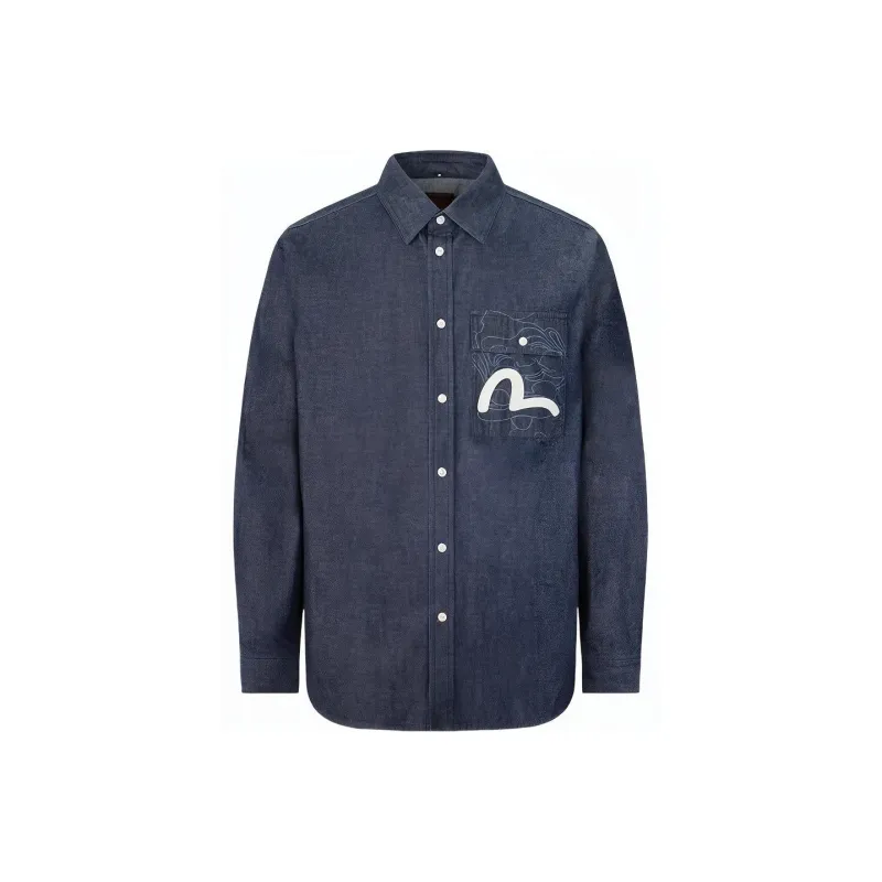 EVISU Shirts Men Denim Blue-0