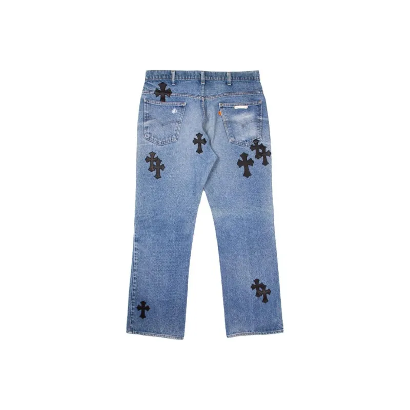 Chrome Hearts Jeans Men Blue-1