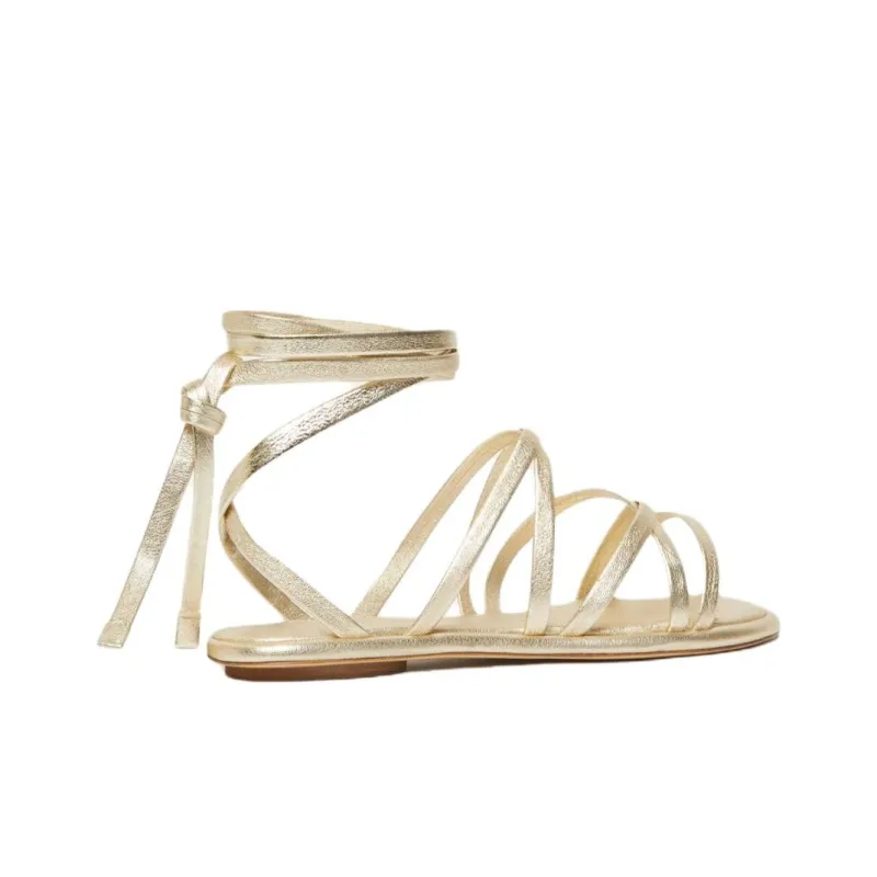 WEEKEND MaxMara One Strap Sandals Women's Gold-3
