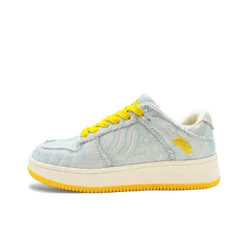 ITGI Anti Slip Wear Resistant Low Top Skateboard Shoes Unisex Blue Yellow