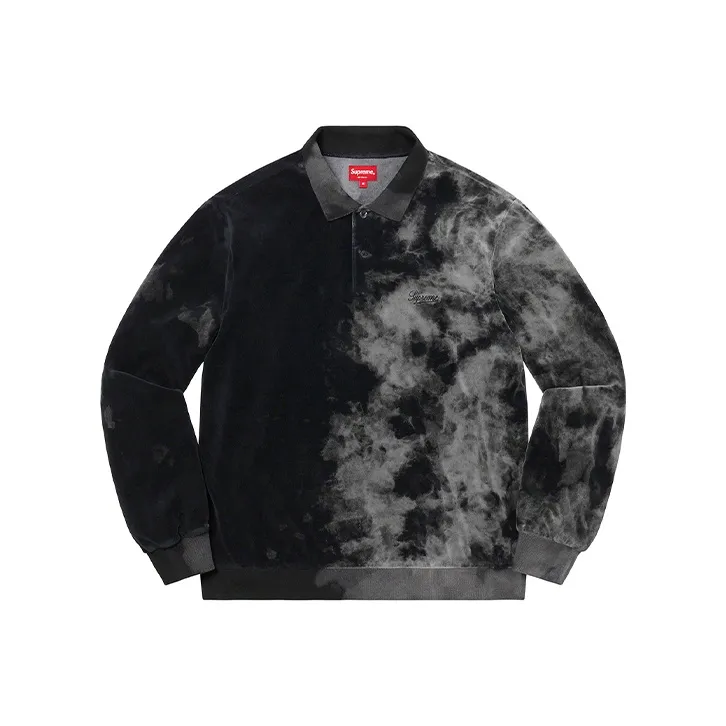 Supreme Bleached Velour L/S Polo-0