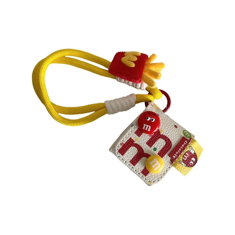 Kona Chun Compatibility AirPods1/2/3/4/PRO/PRO2 Leather Refreshing 3D Effect M&M's Lanyard Headphone Cases-1