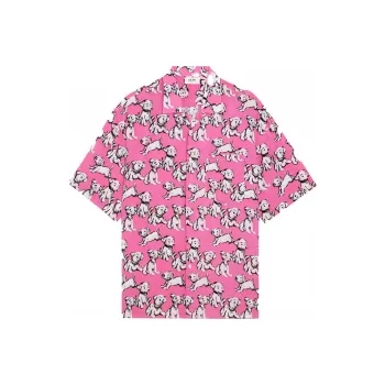 CELINE Hawaiian Shirt In Viscose With Artist Print