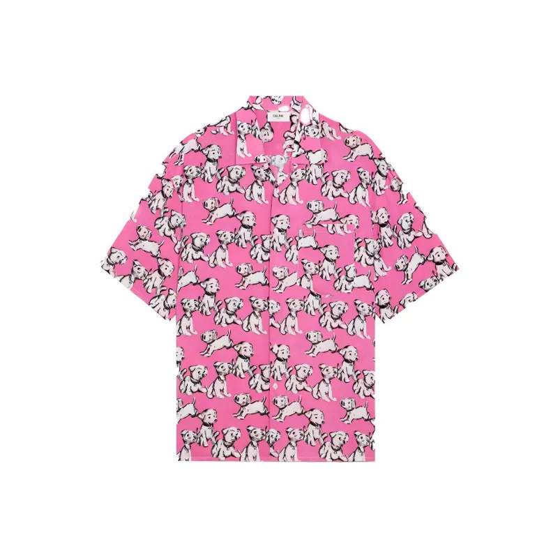 CELINE Hawaiian Shirt In Viscose With Artist Print-0
