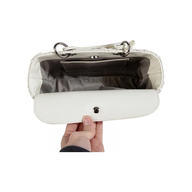 CAEISL&KCIEL Synthetic Leather Handbag Women's White Diamond Pattern-4