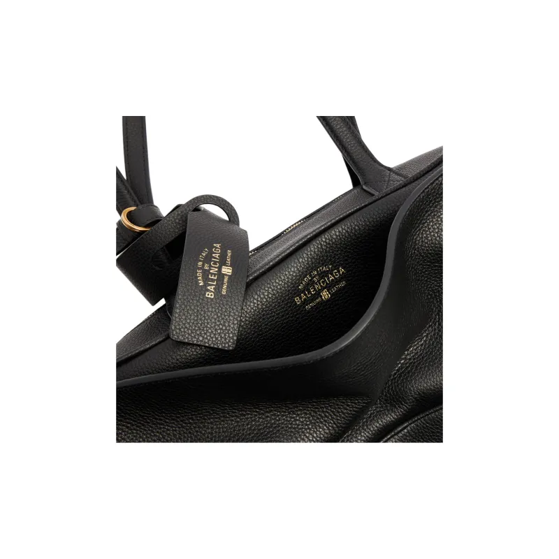 Balenciaga Calfskin Bowling Bag, Handbag, Shoulder Bag Small Size Women's Black-4