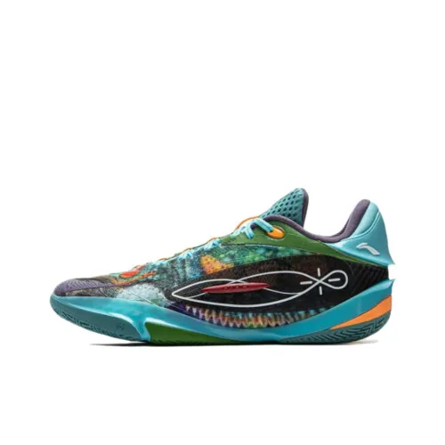 LiNing Wade 808 5 ULTRA Cushioning Slip Resistant Low Top Basketball Shoes Men's Blue Green Purple